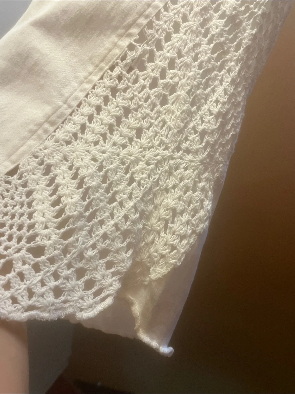 Buffalo David Bitton White Crochet Bootcut Pants White Semi Vintage